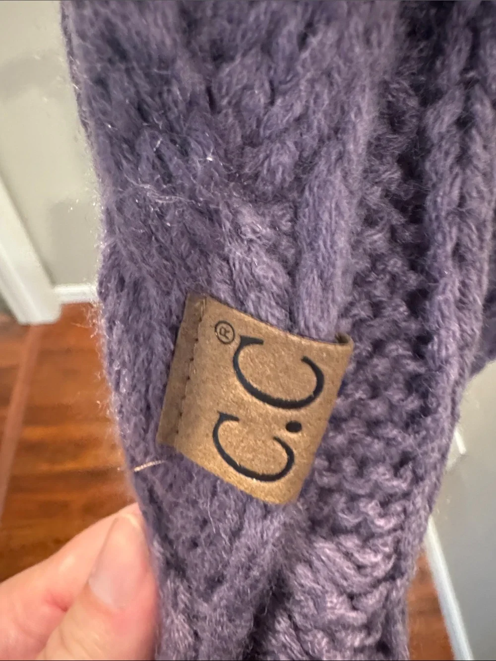 C.C Dusty Lavender Cable Knit Infinity Scarf